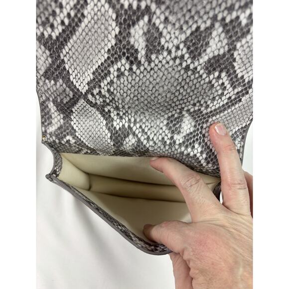 Calvin Klein Belt Bag Grey White Snakeprint Coated Leather Large Reptile - Picture 6 of 13